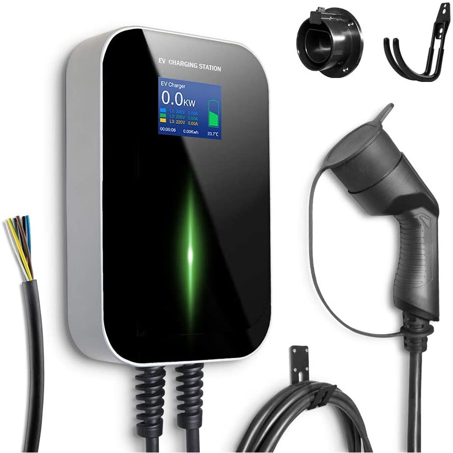 Statie de incarcare fixa cu cablu, alimentare trifazata, IP 66, 380V/32A, 22 kW, negru/gri, 15 kg