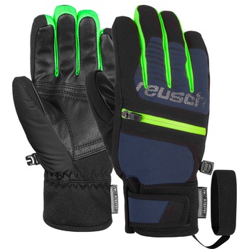 Manusi ski Reusch Theo R-TEX XT, pentru copii, Negru/Albastru/Verde, marime 5.5 Manusi ski Reusch Theo R-TEX XT, pentru copii, Negru/Albastru/Verde, marime 5.5