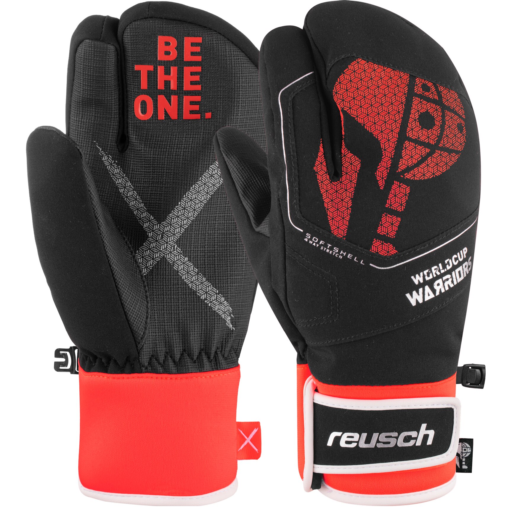 Manusi ski Reusch Be The One R-TEX XT, pentru copii Lobster, Negru/Alb/Rosu, marime 6