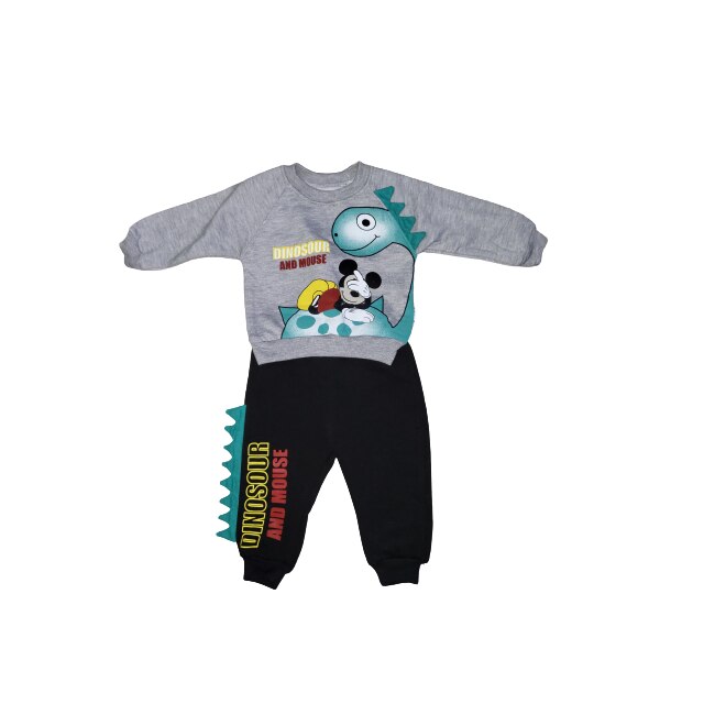 Costum sport, Trening bumbac,Dino si Mickey, Multicolor
