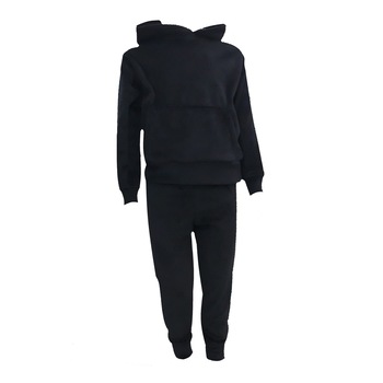 Compleu copii din catifea, doua piese, Negru Compleu copii din catifea, doua piese, Negru