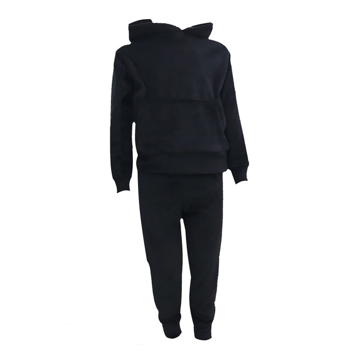 Compleu copii din catifea, doua piese, negru
