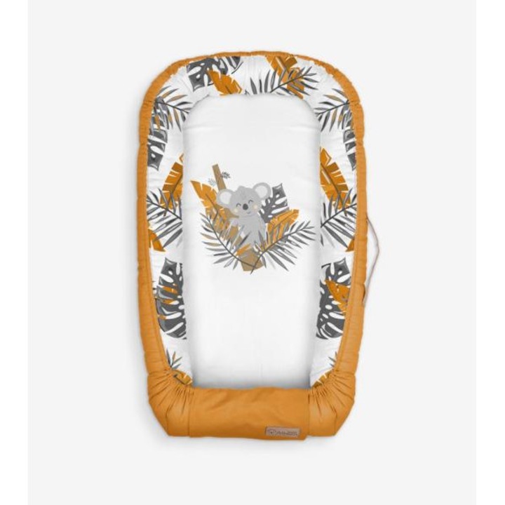 Cosulet bebelus pentru dormit Baby Nest, realizat din satin, pentru nou-nascuti, 50x80 cm, portocaliu