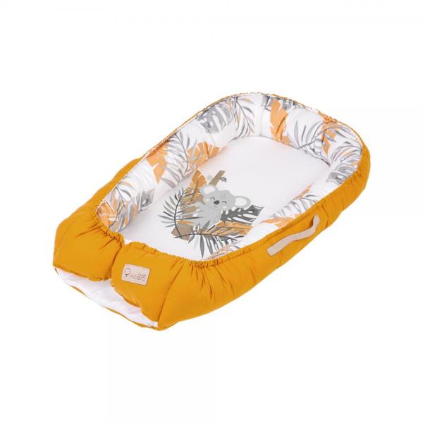 Cosulet bebelus pentru dormit Baby Nest, realizat din satin, pentru nou-nascuti, 50x80 cm, portocaliu
