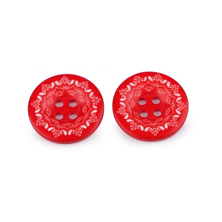 Set 2 nasturi decorativi cu imprimeu, marime 44'', Rosu