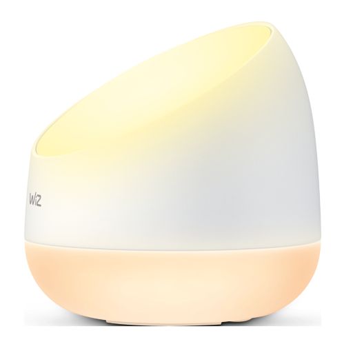 Veioza LED inteligenta portabila WiZ Squire, Wi-Fi + Bluetooth, 9W, 620 lm, lumina alba reglabila, compatibil Google Assistant/Alexa/Siri, Alb, clasa energetica F