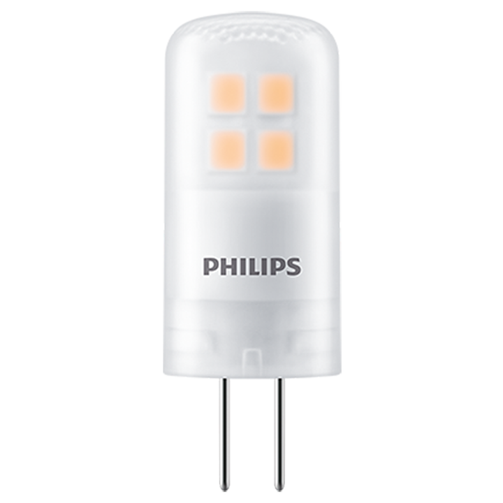 Bec LED capsula Philips G4, 1.8W (20W), 12V, 205 lm, lumina alba calda (2700K), clasa energetica F