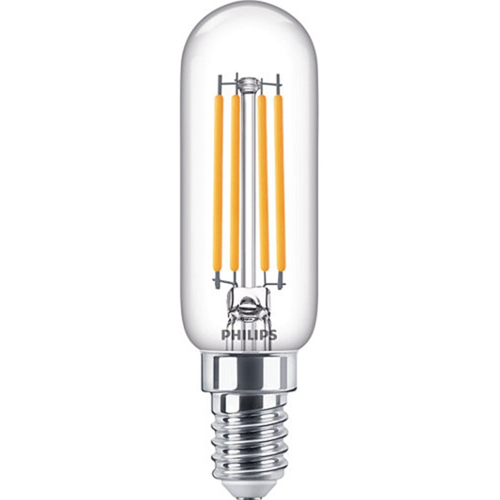 LED крушка Philips Classic T25L, E14, 4.5W (40W), 470 лумена, Топла бяла светлина (2700K), Енергиен клас F