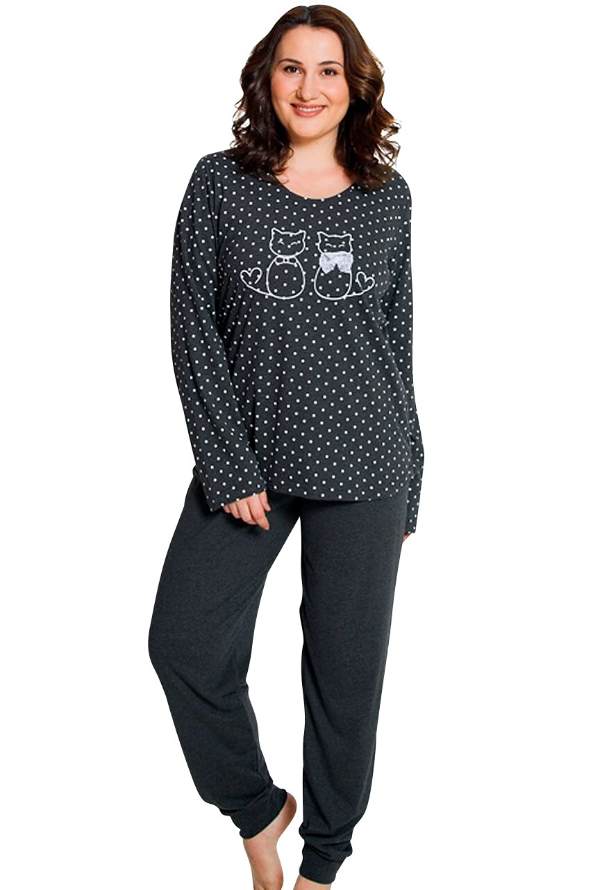 Pijama Dama, Vienetta, Model 'Love Story', Culoare Gri