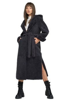 Palton din blana de miel 2038, Gri Palton din blana de miel 2038, Gri