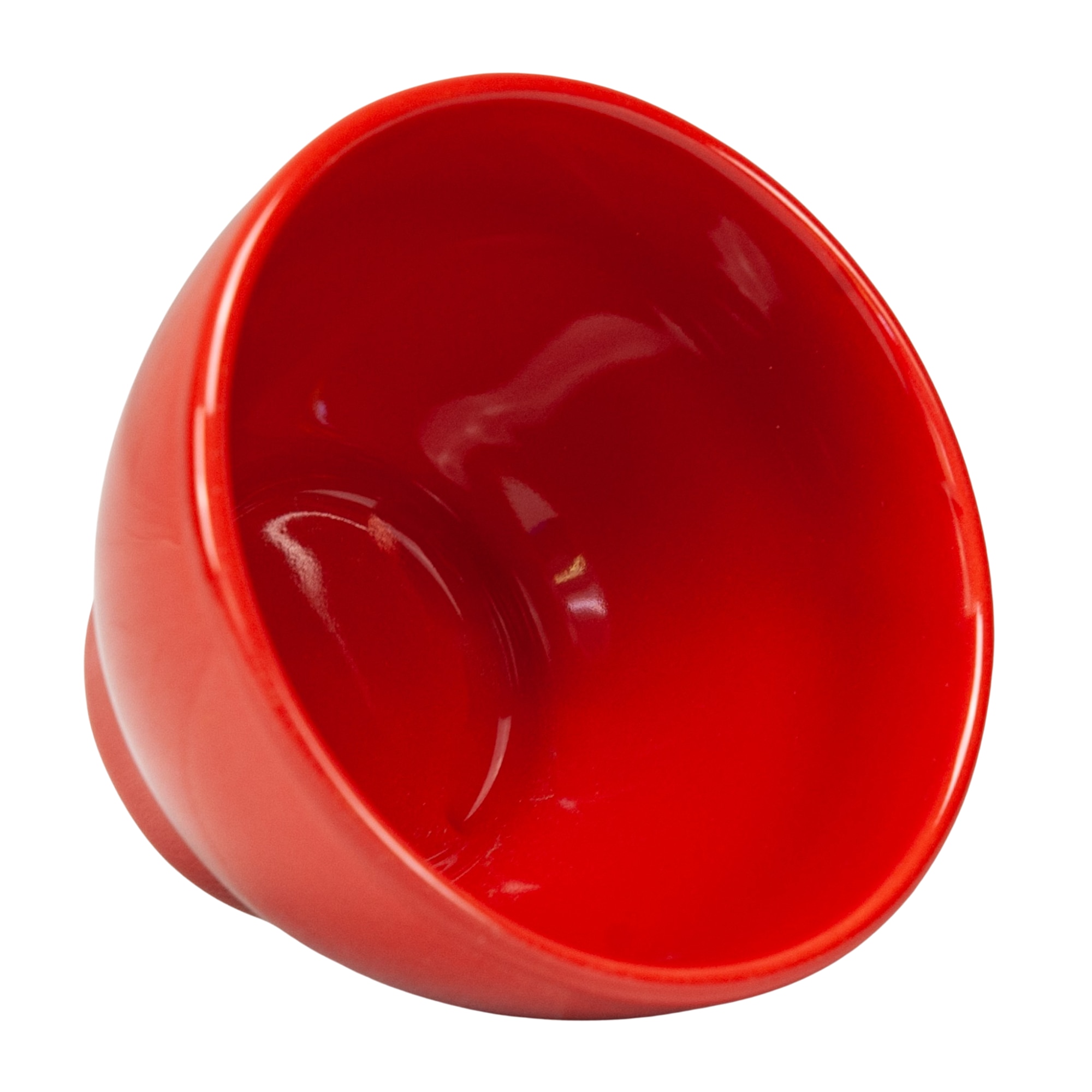 Bol din ceramica cu model striat, Cesiro, 230 ml, Rosu Intens