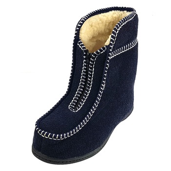 Papuci Dama Model Troieni Imblaniti cu Lana, Culoare Albastru Papuci Dama Model Troieni Imblaniti cu Lana, Culoare Albastru