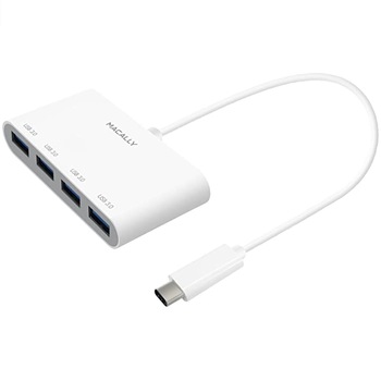 Hub USB cu 4 porturi USB pentru dispozitive cu USB-C, Macally USB-C to USB-A Hub , (alb) Hub USB cu 4 porturi USB pentru dispozitive cu USB-C, Macally USB-C to USB-A Hub , (alb)