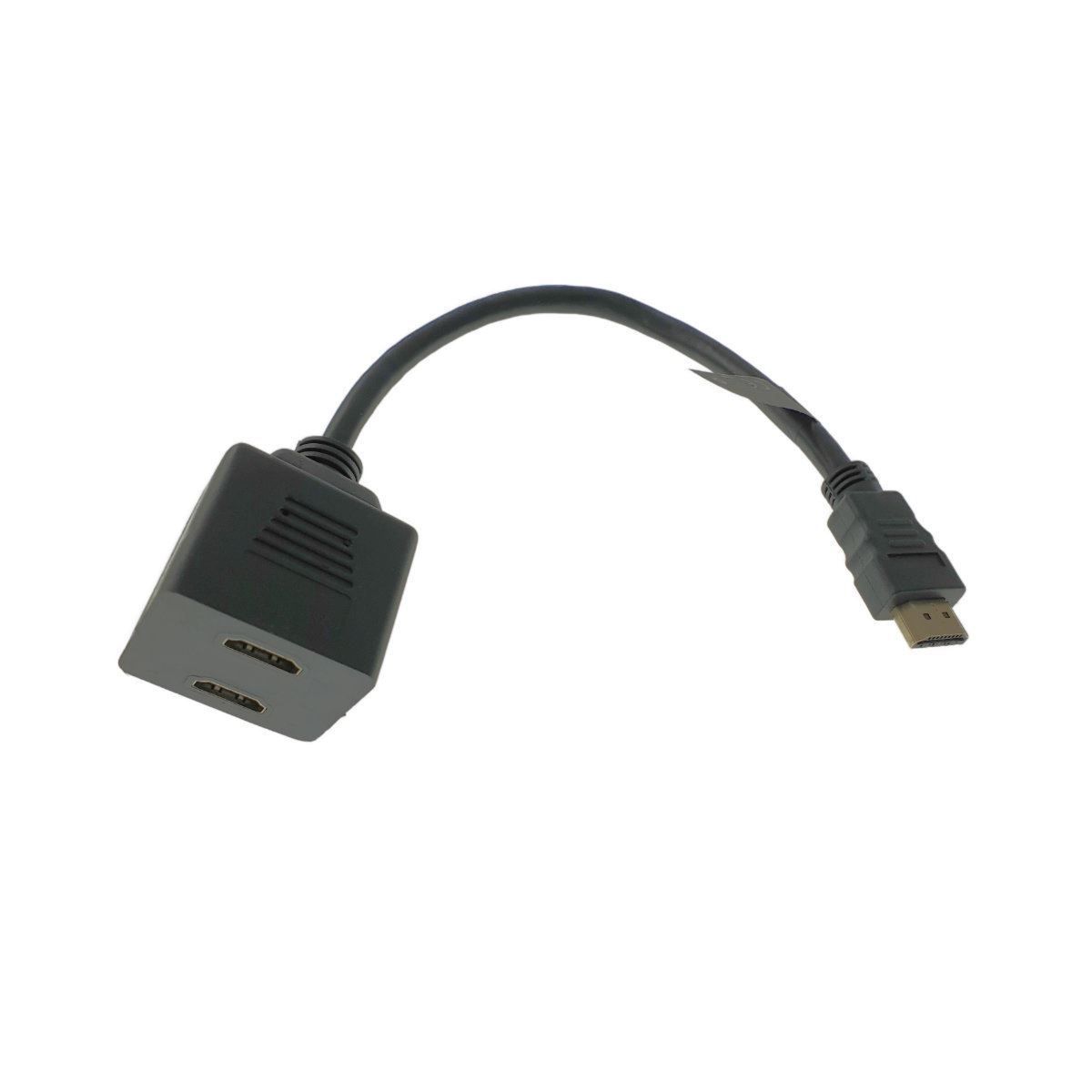 Cablu adaptor HDMI AM tata la 2 x HDMI AF mama, 20 cm, Negru, TCL-BBL3121