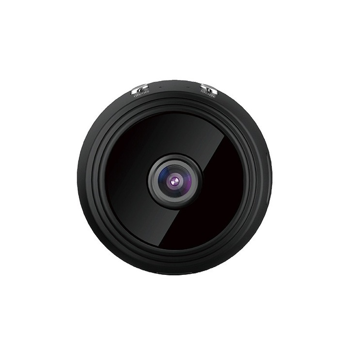 Mini camera spion, Pimpom, A9, WiFi, Compatibila cu Android/iOS, Night Vision, Negru