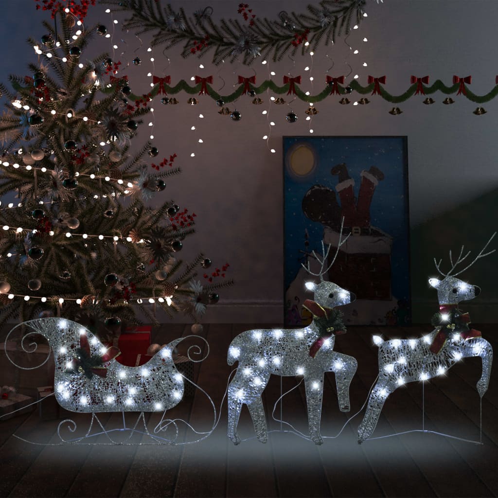 الفئة حساس مخضرم  vidaXL ezüst rénszarvas & szán kültéri karácsonyi dekoráció 60 LED-del -  eMAG.hu