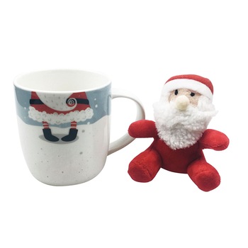 Cana de portelan festiva cu mascota Altom, Mikoiaj, Alb, 300 ml Cana de portelan festiva cu mascota Altom, Mikoiaj, Alb, 300 ml