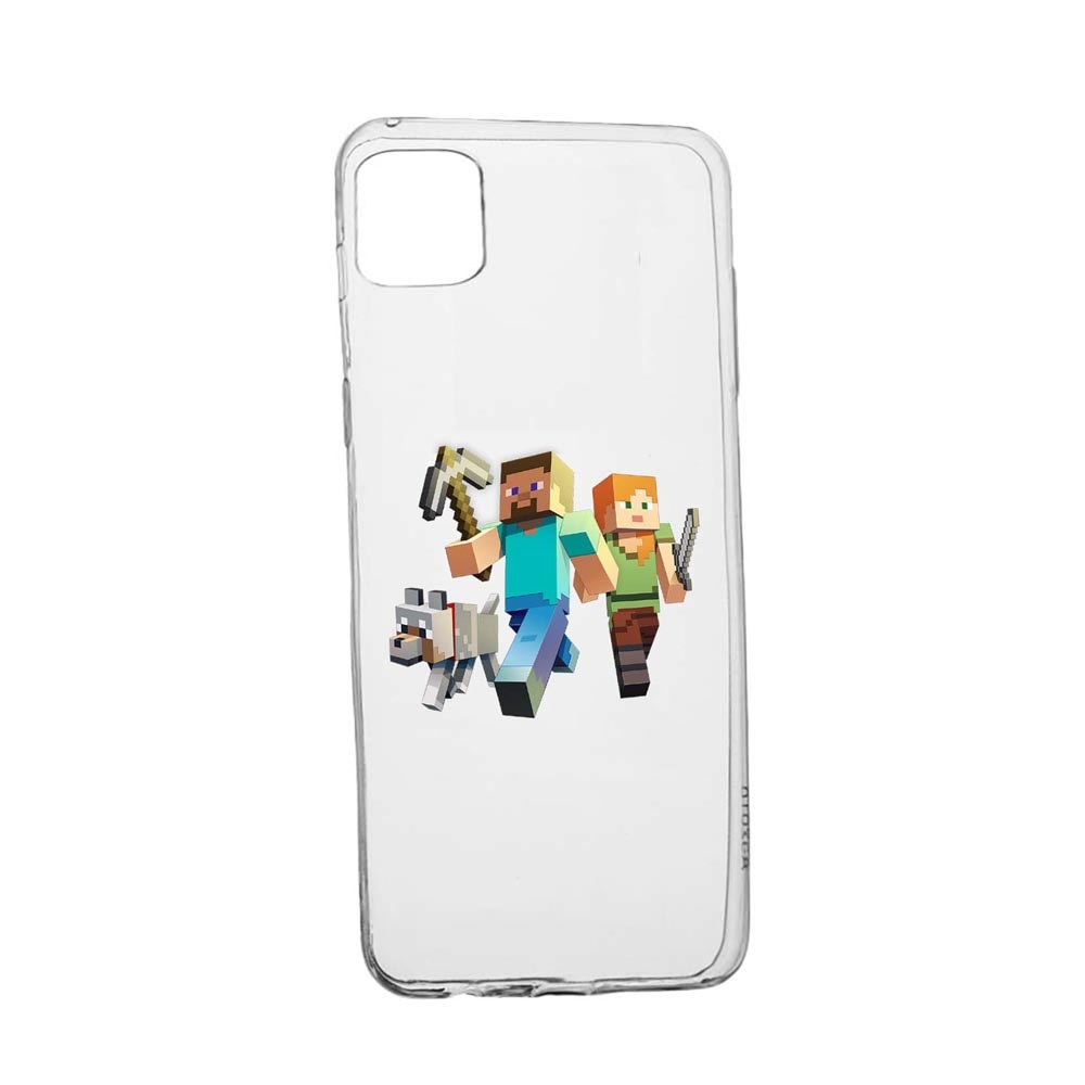 Husa Silicon Compatibila cu Apple iPhone 13, Minecraft, rezistenta la uzura, anti-alunecare, 730