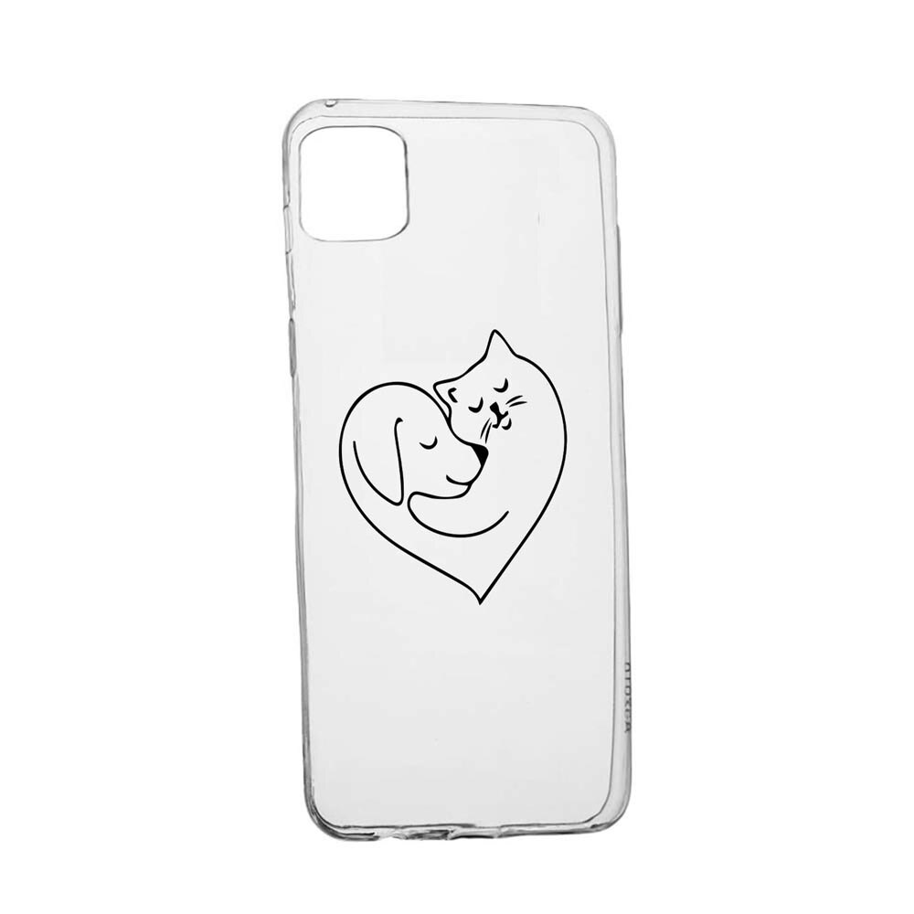 Husa Silicon Compatibila cu Apple iPhone 13 Mini, Dog And Cat Love, rezistenta la uzura, anti-alunecare, 739