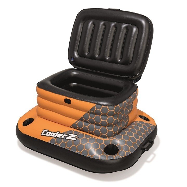 Frigider gonflabil pentru bauturi, Bestway, Vinil, 88 x 77 cm, 49 litri, Portocaliu