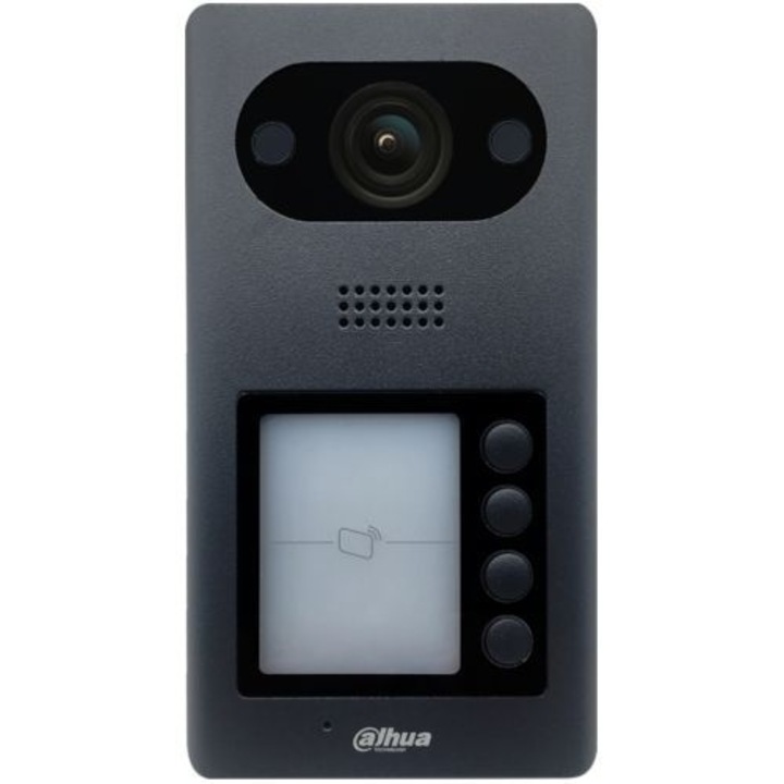 Dahua VTO3211D-P4 външен видеодомофон, 2MP HD камера, Четец, 4 бутона за достъп, IP65, IK08
