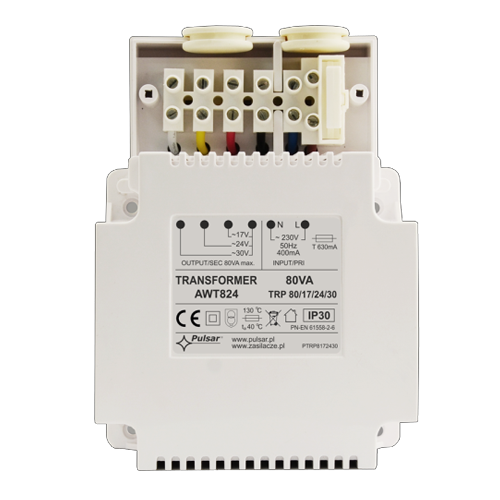 Transformator 80VA - 17V/24V/30V, protectie termica, AWT824