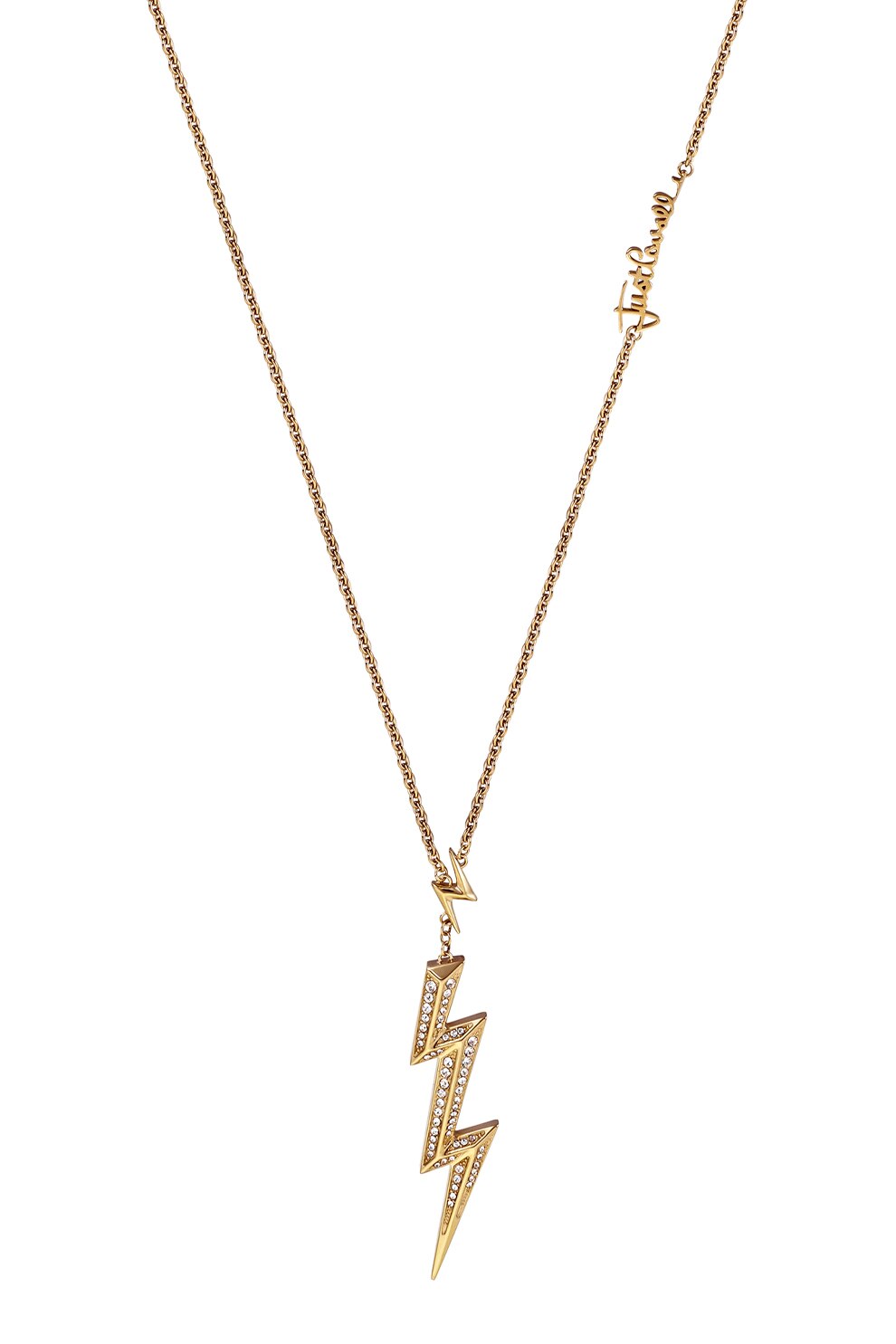 JUST CAVALLI, Colier cu pandantiv in forma de fulger, Auriu