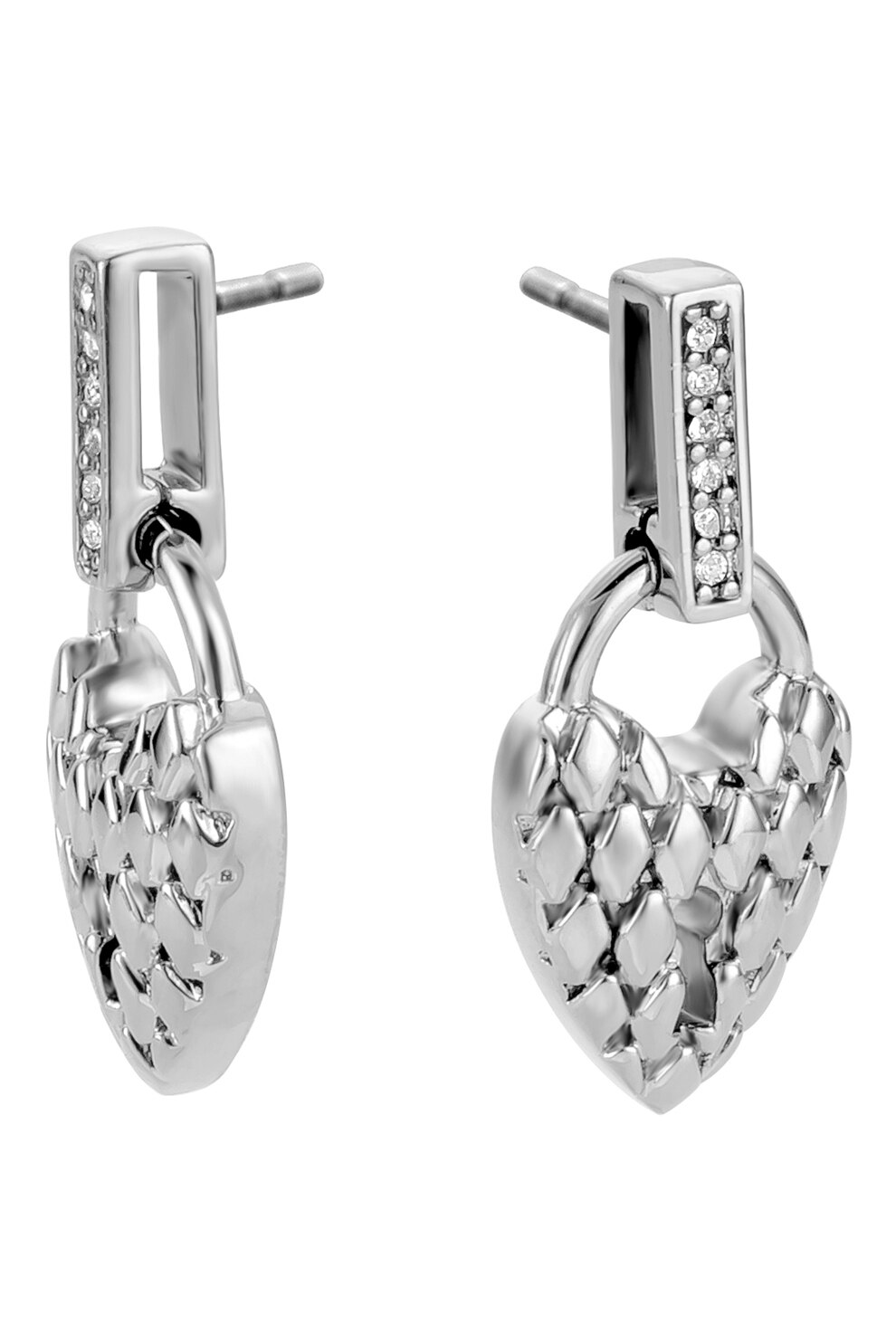 JUST CAVALLI, Cercei decorati cu zirconia, Argintiu