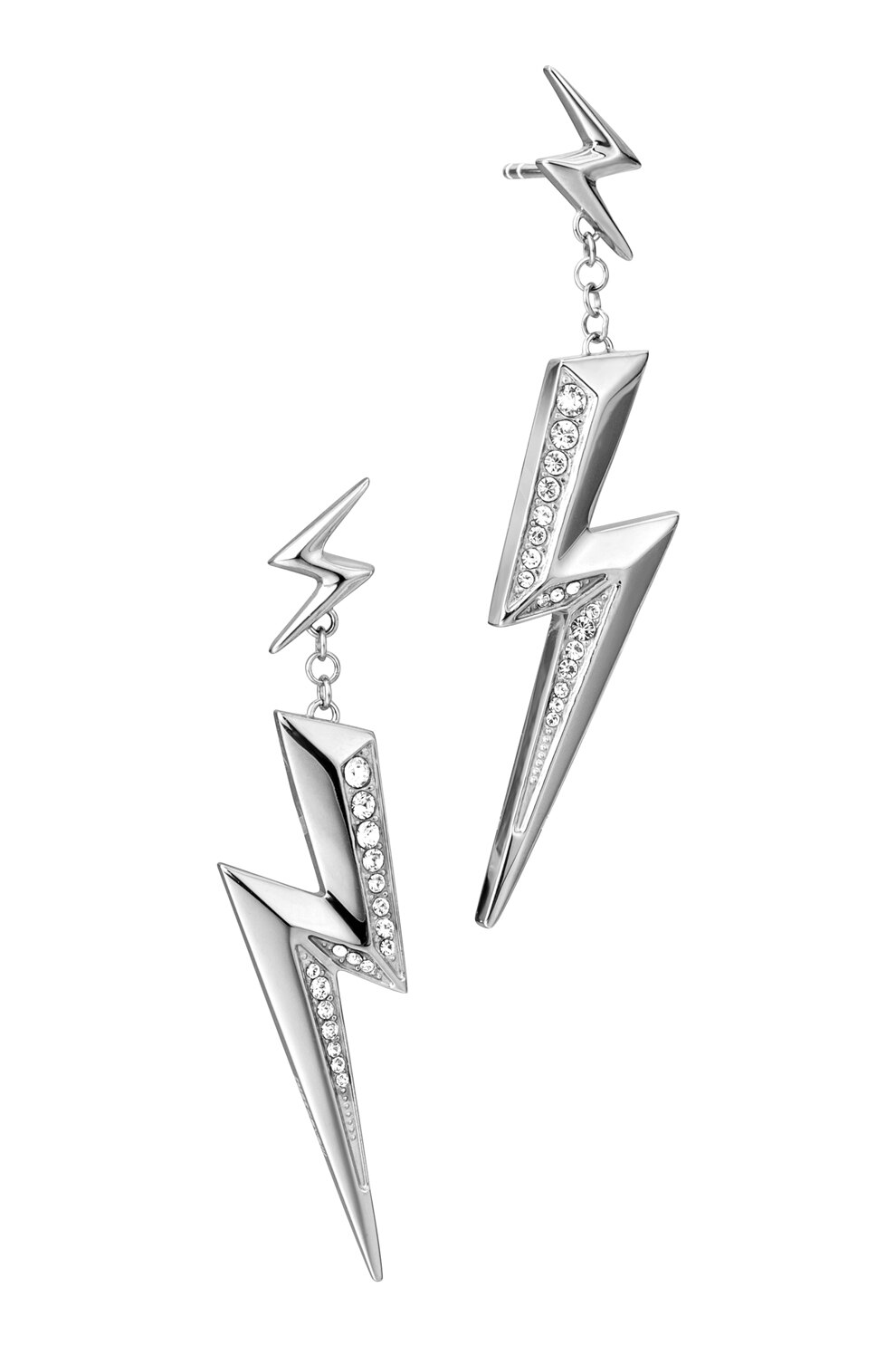 JUST CAVALLI, Cercei drop cu zirconia, Argintiu