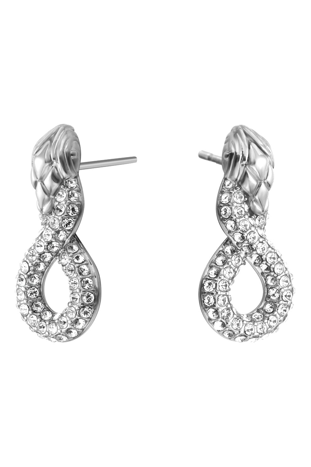 JUST CAVALLI, Cercei decorati cu cristale zirconia, Argintiu