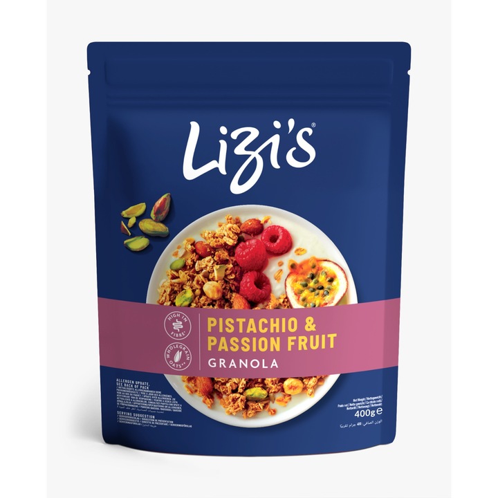 Granola cu fructul pasiunii si fistic Lizi's, 400 g