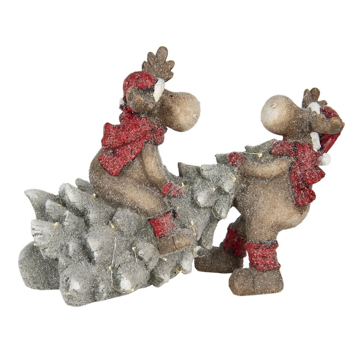 Figurine Reni cu led din ceramica 39 cm x 26 cm x 29 h