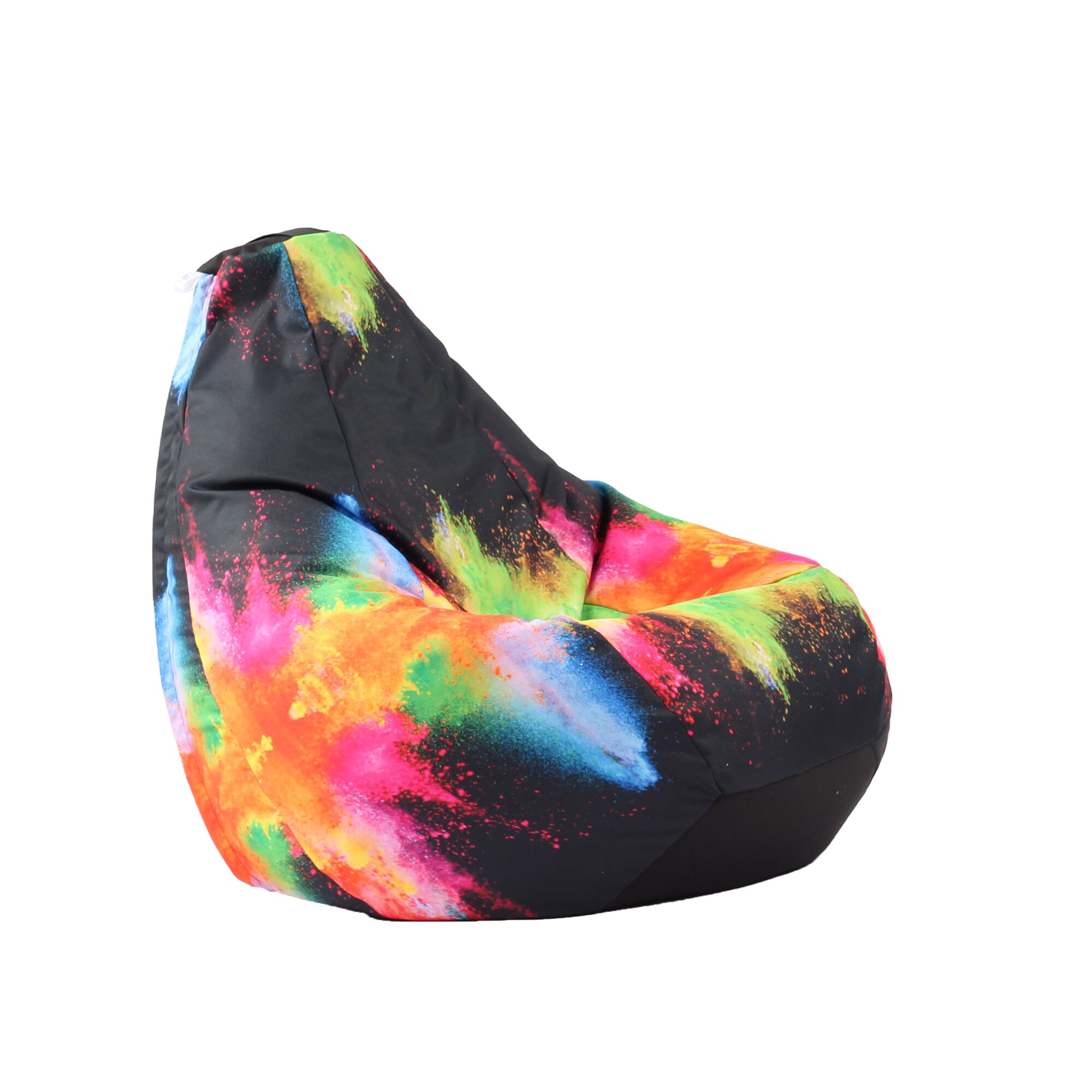 Fotoliu Puf tip Sac Nirvana Hobbit, Colour Festival, Imprimat, pretabil si la exterior, umplut cu perle polistiren