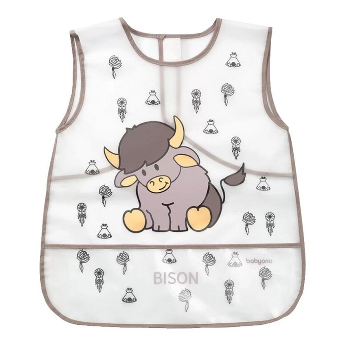 BabyOno előke, bölény modell, +36 hónapos kor, szürke