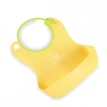 Baveta din silicon Cangaroo Baby Bib Am Yellow Baveta din silicon Cangaroo Baby Bib Am Yellow