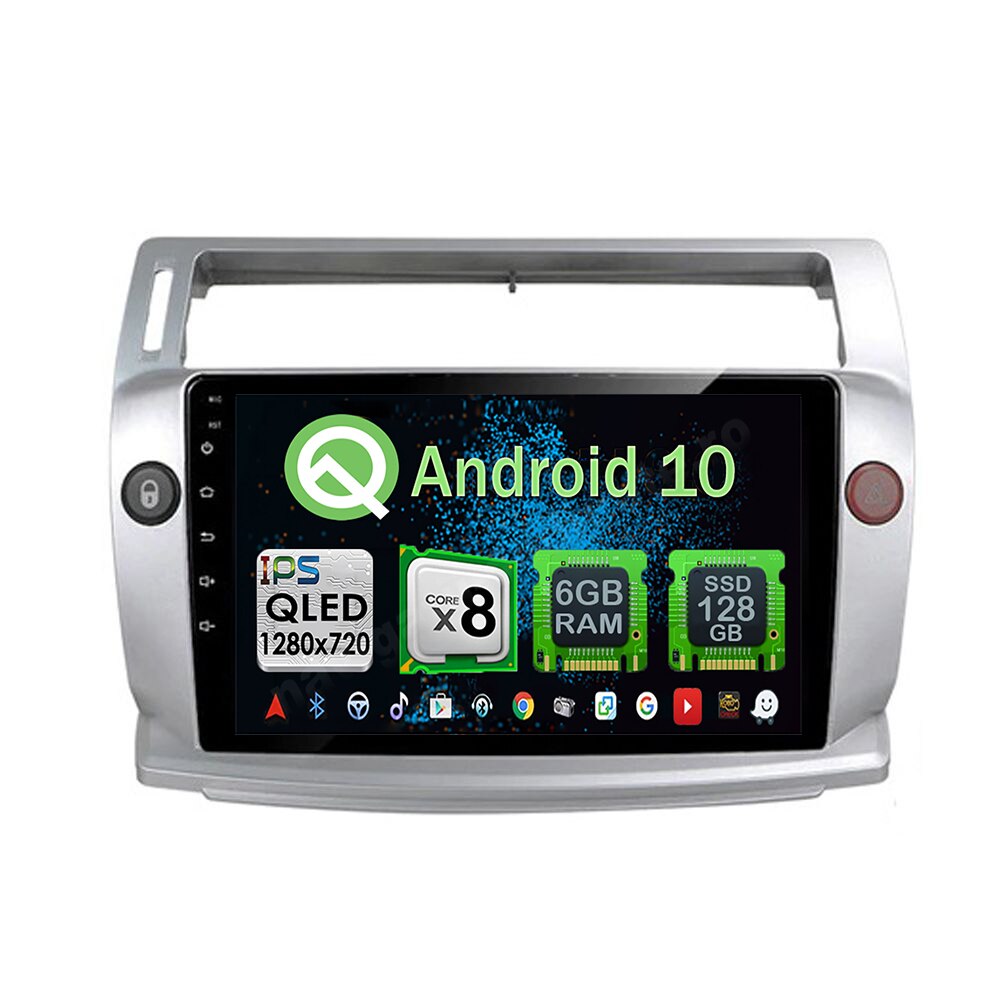 Navigatie Android Citroen C4 2005-2010 Octa Core 6GB Ram 128GB SSD Ecran 9 inch Ips NAVD-US9070