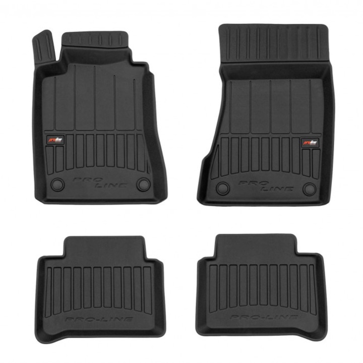 3D Гумени стелки Frogum съвместими с Mercedes E класа W211 2002-2009, CLS C219 2004-2010, 4 части, черни