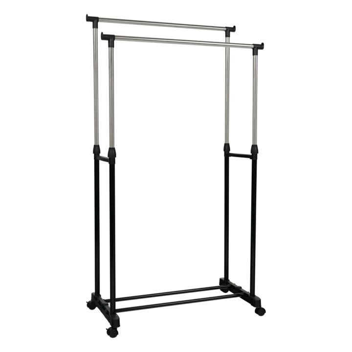 Cuier mobil Oliver 80x43x85 cm inox si plastic Negru