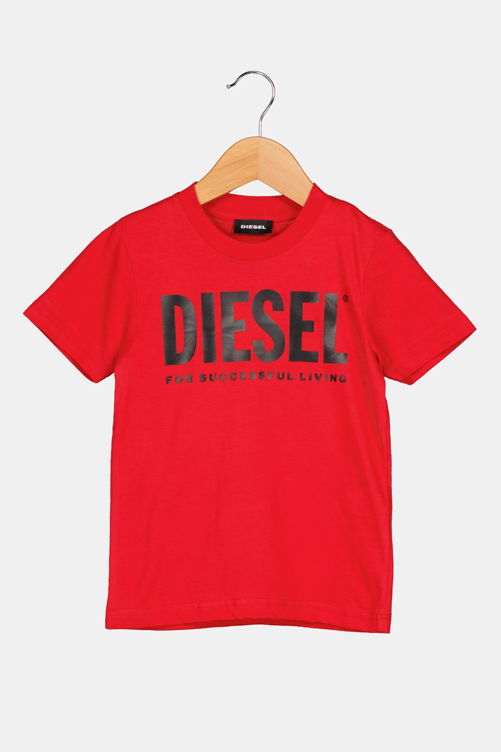 Diesel, Tricou de bumbac cu imprimeu logo, Rosu/Negru