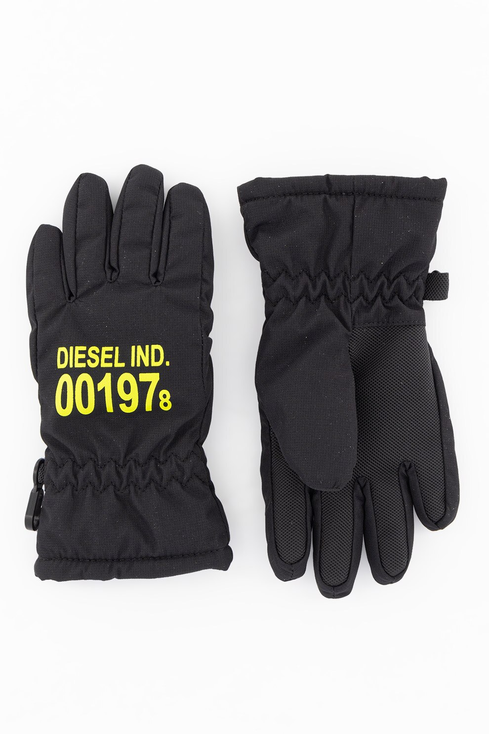 Diesel, Manusi cu mansete elastice, Negru/ Verde lime, 10-12Y Standard