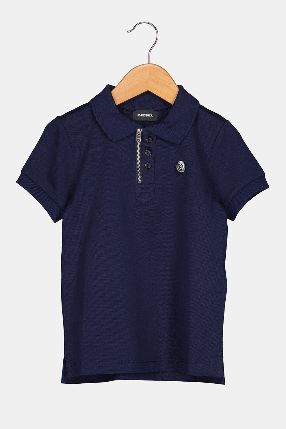 Diesel, Tricou polo de bumbac cu slituri laterale, Bleumarin