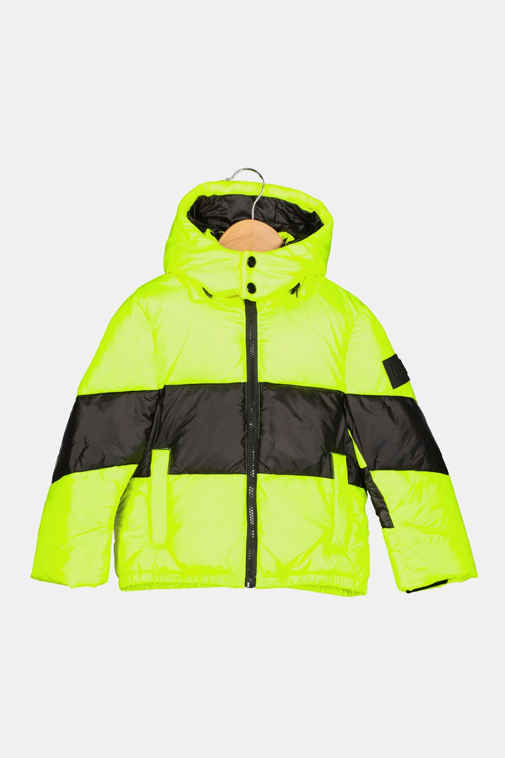 Diesel, Geaca cu vatelina si gluga, Galben neon/Negru