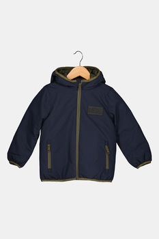 Diesel, Geaca cu gluga si fermoar contrastant, Bleumarin Diesel, Geaca cu gluga si fermoar contrastant, Bleumarin