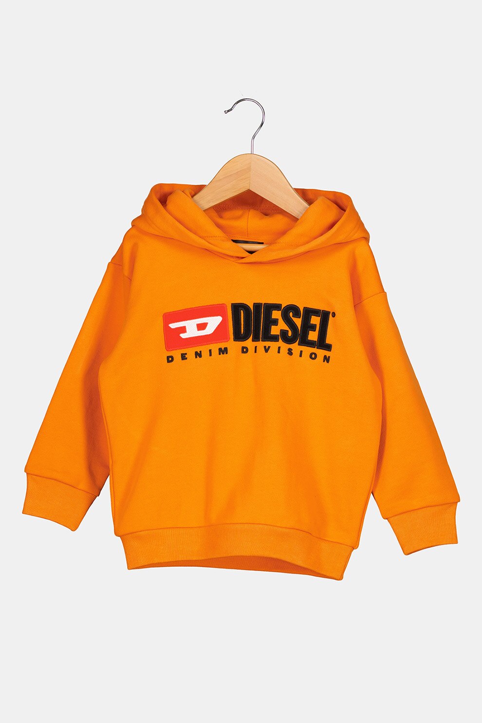 Diesel, Hanorac de bumbac cu logo, Oranj mandarina/Negru