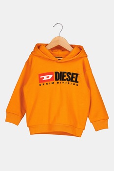 Diesel, Hanorac de bumbac cu logo, Oranj mandarina/Negru Diesel, Hanorac de bumbac cu logo, Oranj mandarina/Negru