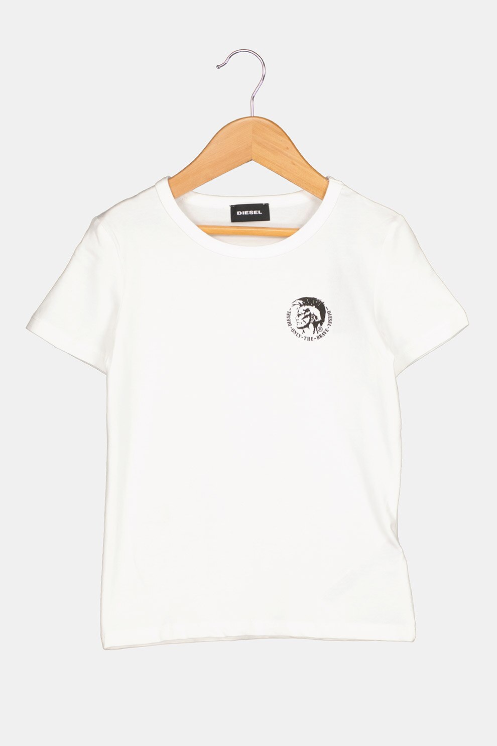 Diesel, Tricou cu logo discret, Alb optic