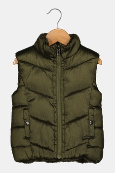 Mayoral, Vesta cu vatelina si buzunare cu capse, Verde militar Mayoral, Vesta cu vatelina si buzunare cu capse, Verde militar