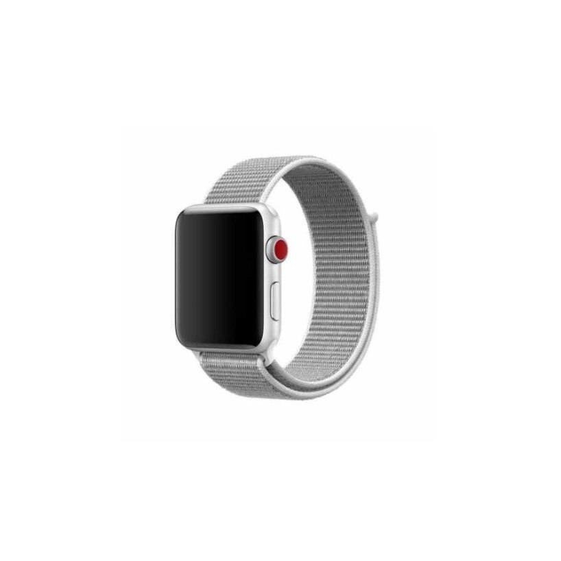 Curea compatibila cu dimensiunea 38mm, Sport Band, pentru Apple Watch, Textil, Alb-Gri