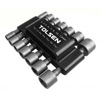 Set de 14 mufe piulita, 5, 5.5, 6, 7, 8, 10, 12mm Tolsen Set de 14 mufe piulita, 5, 5.5, 6, 7, 8, 10, 12mm Tolsen