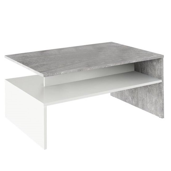 Masuta de cafea design modern,Sani Damoli 90x43x60 cm Beton/Alb
